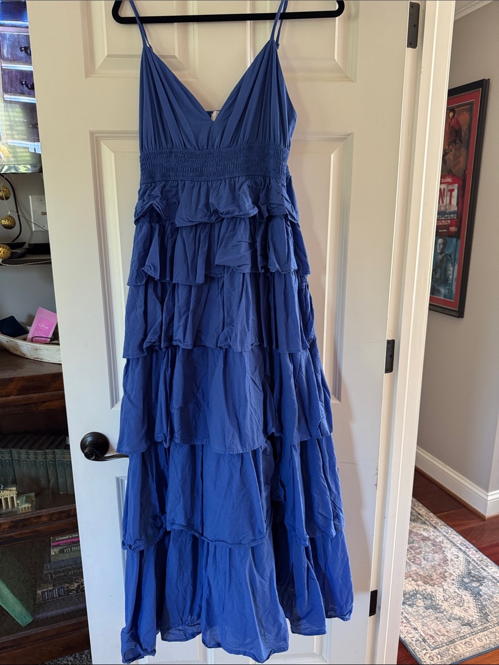 Sugarlips Royal Blue Tiered Maxi Dress with Spaghetti Straps